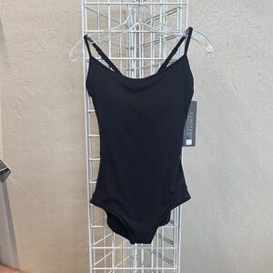 Black leotard with adjustable straps and built in bra - Eurotard
